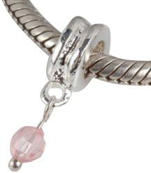 Pandora style dangle bead birthstone tourmaline