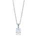 Sterling Silver 925 Opal CZ Solitaire Pendant Necklace - 5mm