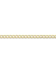 10k Yellow Gold 24in 5.25mm Semi-Solid Curb Link Necklace Chain Metal Wt- 9.75g