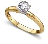 1/2 ctw Diamond Solitaire Ring in 14K Yellow Gold