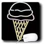 Ice Cream - Neon-like Ice Cream Cone - Mouse Pads