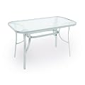 Gartentisch Florenz 70x120cm aus Metall + Glas, silberfarben