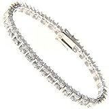 Sterling Silver CZ Square Cube Tennis Bracelet