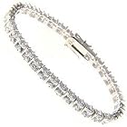 Sterling Silver Square White CZ Tennis Bracelet by LEAH HANNA