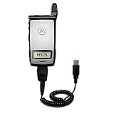 Coiled Power Hot Sync and Charge USB Data Cable w/ Tip Exchange for the Motorola i830 - Gomadic Brand