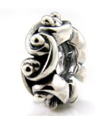 Genuine Ohm Beads (TM) Product. 925 Sterling Silver Roman Filigree Threaded European Spacer Bead Charm. 100% Satisfaction Guaranteed.