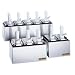 San Jamar P9715 Stainless Steel Condiment Pump Service Center with 5 Wells Black Jars, 24" Length x 7-7/8" Width x 12-1/2" Height