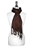 Biagio 100% Wool Pashmina Scarf Dark Chocolate Brown Color Women's Shawl Wrap