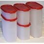 Tupperware Modular Mates Oval Set, Passion Red Seals