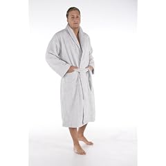 Frottee-Bademantel/ Saunamantel "Oregon" mit Schalkragen f�r Damen & Herren Farbe silbergrau, Gr�sse L