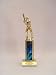 8 Inch Quick Ship Single Column Trophy: Female Softball Figure, Red Column (Includes Free Engraving)