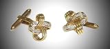 14K Solid Gold & Diamond Love Knot Cufflinks - CL093 by Oly