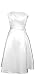 50's Strapless Satin Formal Bridesmaid Prom Dress Holiday Gown, XL, White