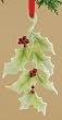 4.5" Holiday Traditions Porcelain Holly Leaf Christmas Ornament