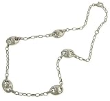 Ladies 18" Fashion Link Chain w/ 5 Oval Charm Stations