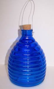 Glass Wasp Catcher 8in Ht. x 6in Base Assorted Colors Each