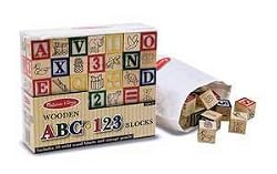MELISSA & DOUG WOODEN ABC/123 ALPHABET BLOCKS SET