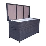 Produkt-Bild: Luxus Auflagenbox - Gartenbox aus hochwertigem Poly-Rattan mocca braun