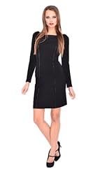 Faux-Leather/Rayon/Spandex Piping Fall  Dress