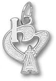 Los Angeles Angels of Anaheim Solid Sterling Silver ''I Heart A'' 1/2'' Pendant