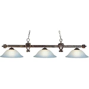 Classic Traditional Lamps, Three Light Billiard Island Lamp by Landmark Lighting