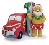 HAWAIIAN SANTA & WOODIE BEACH ORNAMENT