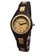 Tense Ladies Solid Walnut Maple Round Hypo-Allergenic Wood Watch L7509WM