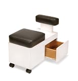 Pedicart with Storage, White/black Vinyl