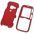 PCMICROSTORE Brand LG Rumor / Scoop / UX-260 Red Rubberize Textured Snap-On Case Cover with Removable Swivel Belt Clip