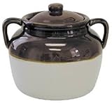 R&M Ceramic Bean Pot Two-Tone Brown - 4-1/2 Quart