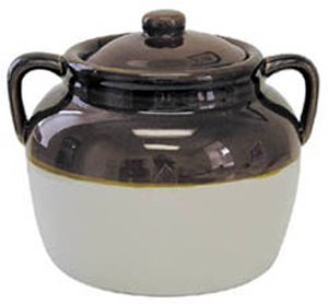 R&M Ceramic Bean Pot Two-Tone Brown - 4-1/2 Quart