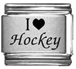 I Heart Hockey Laser Italian Charm