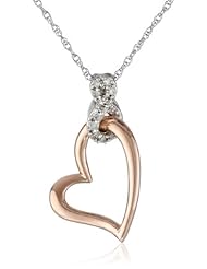 Rose-Gold Diamond Pendant Necklace (0.05cttw, G-H Color, I2-I3 Clarity), 17"