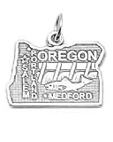 Sterling Silver Oregon Charm