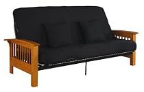 Serta Florence Full Futon Frame, Medium Oak Finish