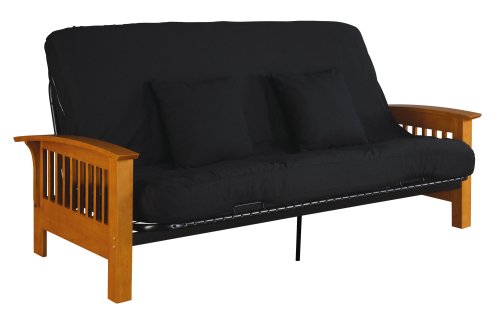 Serta Florence Queen Futon Frame, Medium Oak Finish