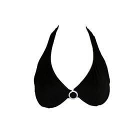 Buy Black Bra Bikini Halter Top 32D with Jeweled Circle Accessory by Swim Systems