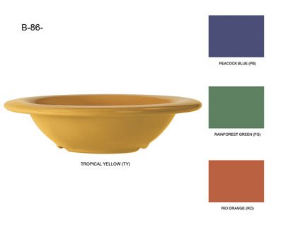 GET Mardi Gras Rio Orange 8 Oz. Rimmed Melamine Bowl - 6