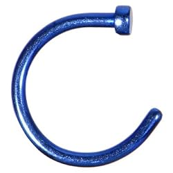 18 Gauge 5/16" Blue Anodized Titanium Nose Hoop