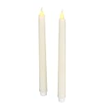 Gerson Everlasting Glow 10.75 Inch Wax Drip Finish Taper Flameless Candle Ivory Color 2 Piece Set