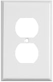 Stanley 824532 Home Designs Single Duplex Outlet Plate with Screws 4-Pack White