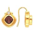 14K Yellow Gold Mozambique Garnet and Diamond Earrings