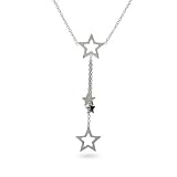 Sterling Silver Cascading Star Necklace