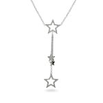Sterling Silver Cascading Star Necklace
