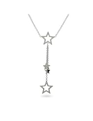 Sterling Silver Cascading Star Necklace