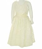 IMAGE OF Bonnie Jean Girls Ivory Ruffle Floral Easter Flower Girl Dress 7