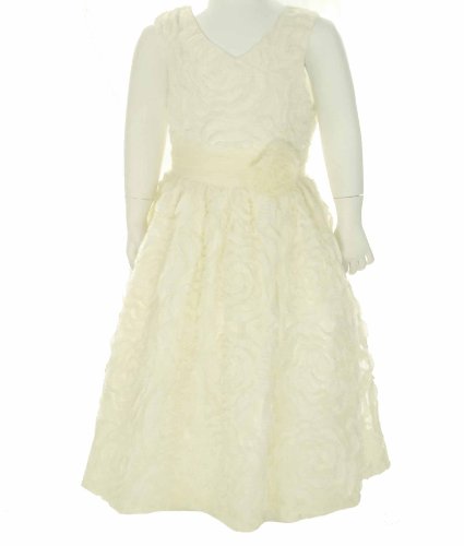Bonnie Jean Girls Ivory Ruffle Floral Easter Flower Girl Dress 7