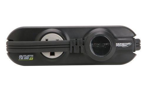 Monster MP OTG400 BK Outlets To Go Power Strip, 4 AC Outlets (Black)