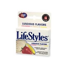 LifeStyles Extra Fun Brand 2703 Assorted Flavor Condoms, 3 Count