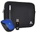 Logitech V220 3-Button Wireless Notebook Optical Scroll Mouse & Neoprene Netbook Sleeve - Fits up to 10.2